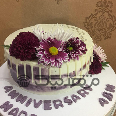 کیک با تزئین گلهای طبیعی || مشهد کیک سفارش آنلاین کیک و شیرینی در مشهد
